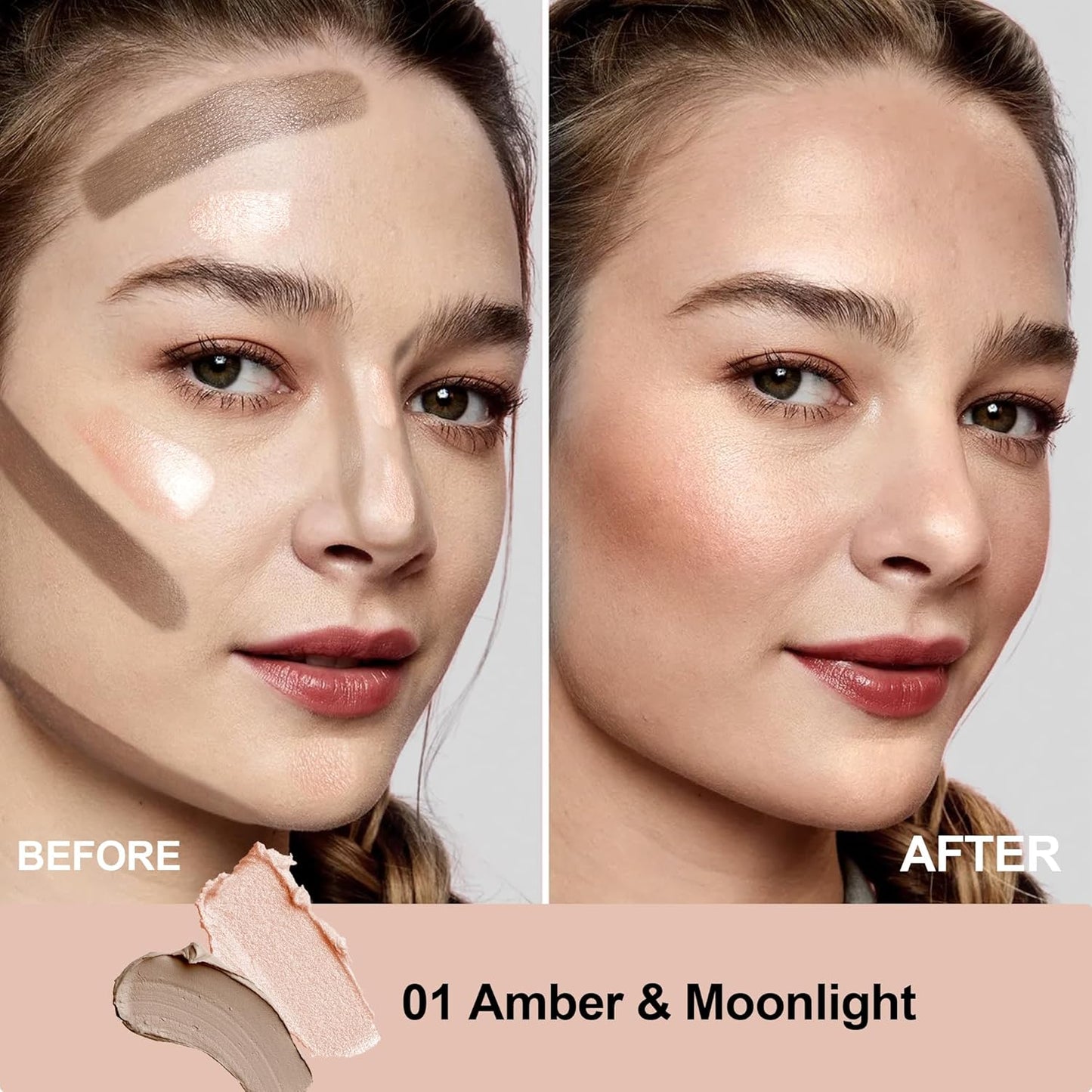 FV Cool Toned Contour Stick, Double-ended Contour and Highlighter Stick, Long Lasting & Lightweight Contour Stick Makeup with Natural Finish, Waterproof and Creamy Texture for Face Shaping, 01