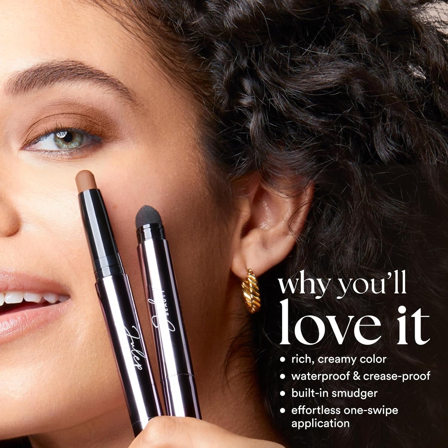 Julep Eyeshadow 101 Cream-to-Powder Waterproof Shadow Stick – Mink Mauve Shimmer – Long-Lasting, Crease-Proof, Muted Mauve Shimmer Eyeshadow with Built-in Smudger