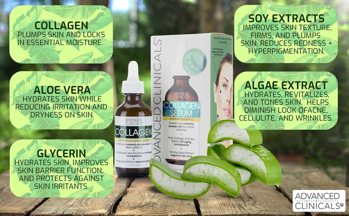 Advanced Clinicals Collagen Facial Serum + Turmeric Oil Face Serum Skin Care Set, Skin Plumping Anti Aging Serums For Face Help Brighten Skin Complexion, Fight Fine Lines, & Wrinkles, 2-Pack Bundle