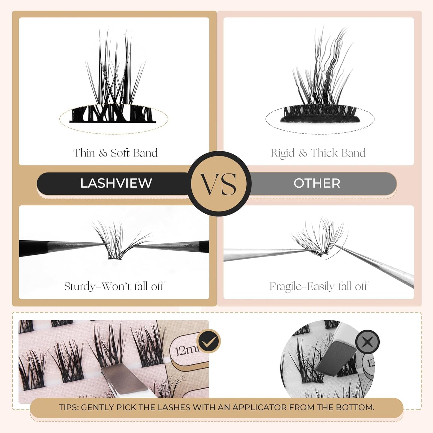 PopUp 168Pcs Cluster Lashes,8-16mm DIY Eyelash Extensions,Cluster Eyelashes for Self-application Individual Lashes at Home,3D Rapid Soft and Lightweight-Style CDD03