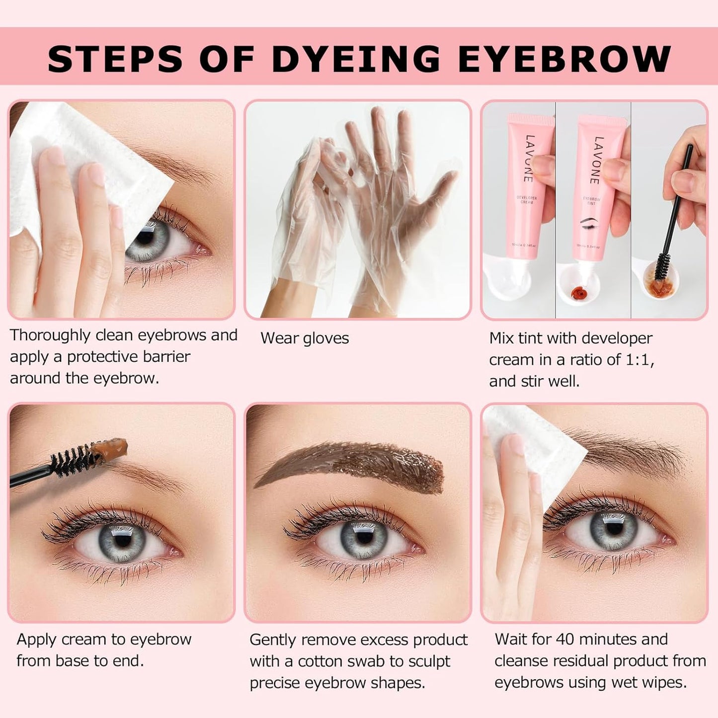 Eyebrow Color Kit with Brow Color & Eyebrow Pencil, 2-in-1 Natural Effects Eyebrow Makeup Set, Easy & Safe to Use 10ml - Blonde