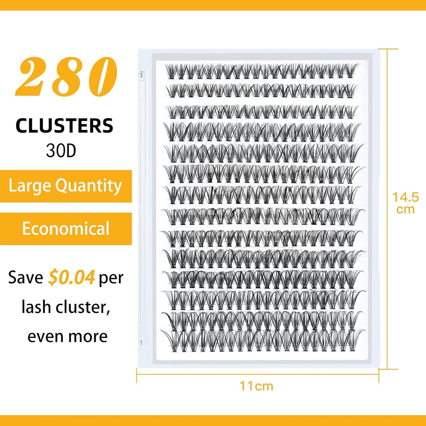 B&Qaugen Individual Lashes 280 Clusters False Eyelash Extensions at Home (30D-D,10MM)