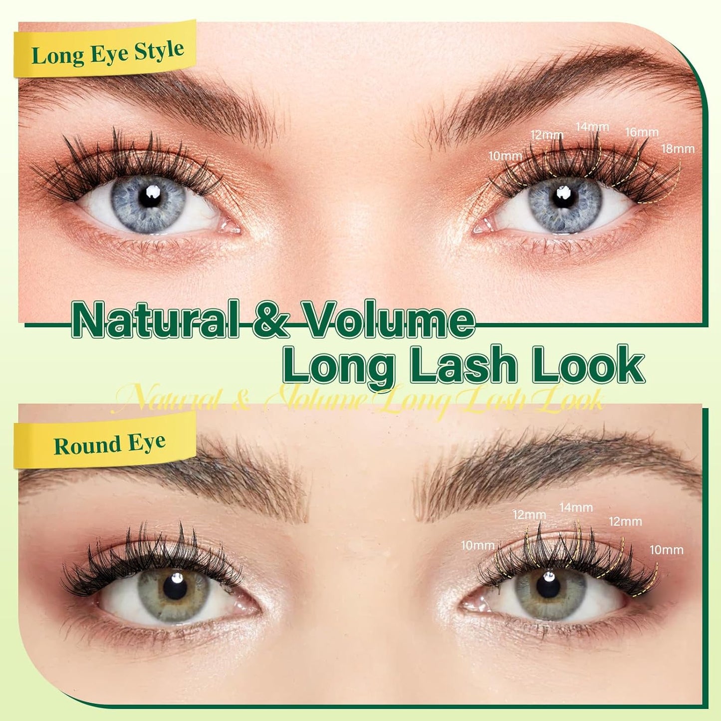 KEYYOULASH Lash Clusters Manga Lash Extension D Curl 144pcs 8-18mm Wispy Eyelash Clusters Natural Volume Eyelash Extensions Individual Lashes DIY at Home(KY03,D-8-18MIX)