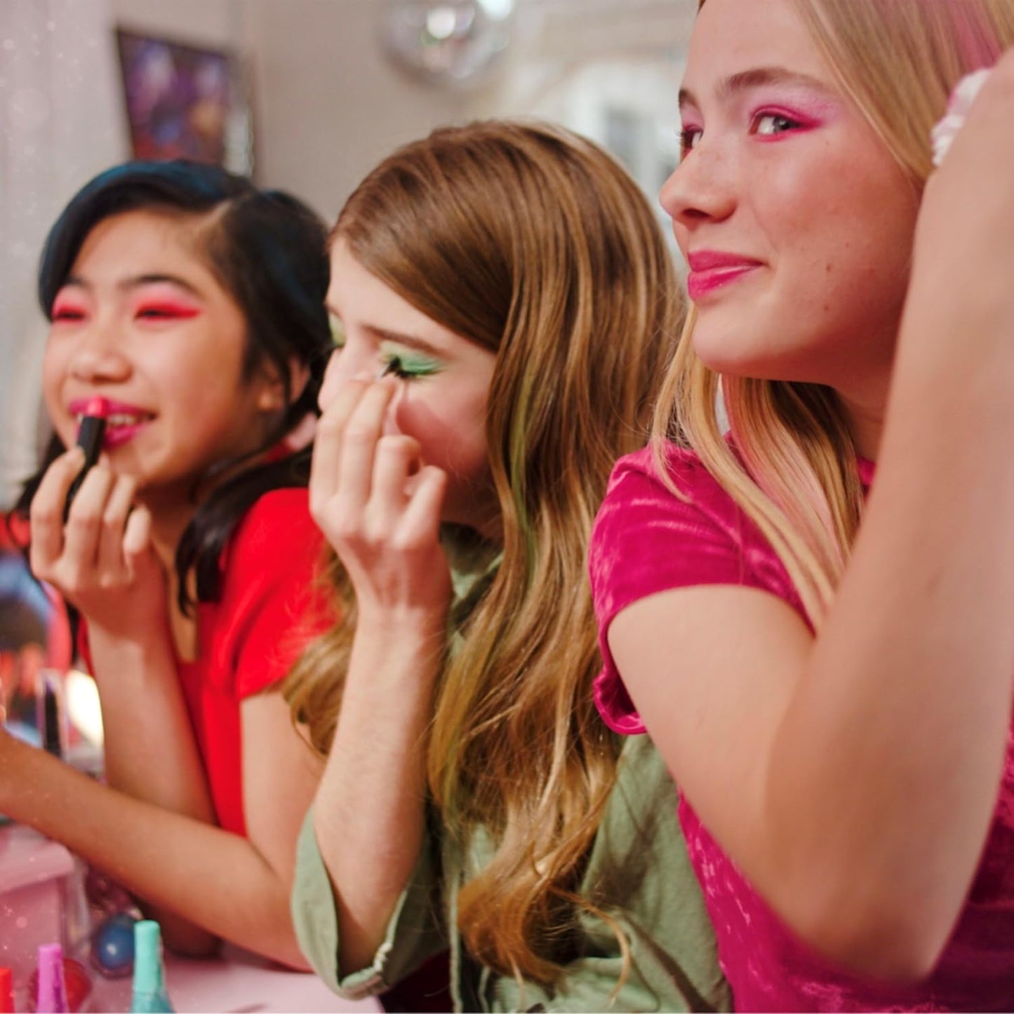 Miraculous Ladybug Kids Makeup Set - 10 Piece Bag with Nail Polish, Hair Chalk, Stickers & More - Safe, Non-Toxic Pretend Play Cosmetics - Miraculous Ladybug Themed Makeup Kit for Children