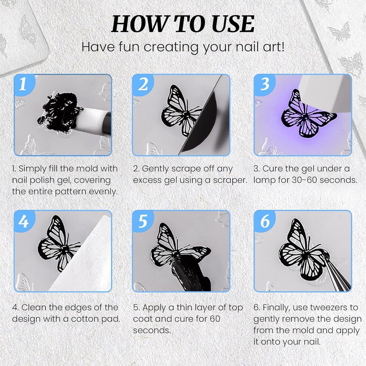 Nail Art Silicone Template, Sun and Moon Nail Decoration Silicone 3D Nail Art Carving Templates for Precise Embossed Pattern, Nail Tools Nail Charms for Acrylic Nail DIY Craft