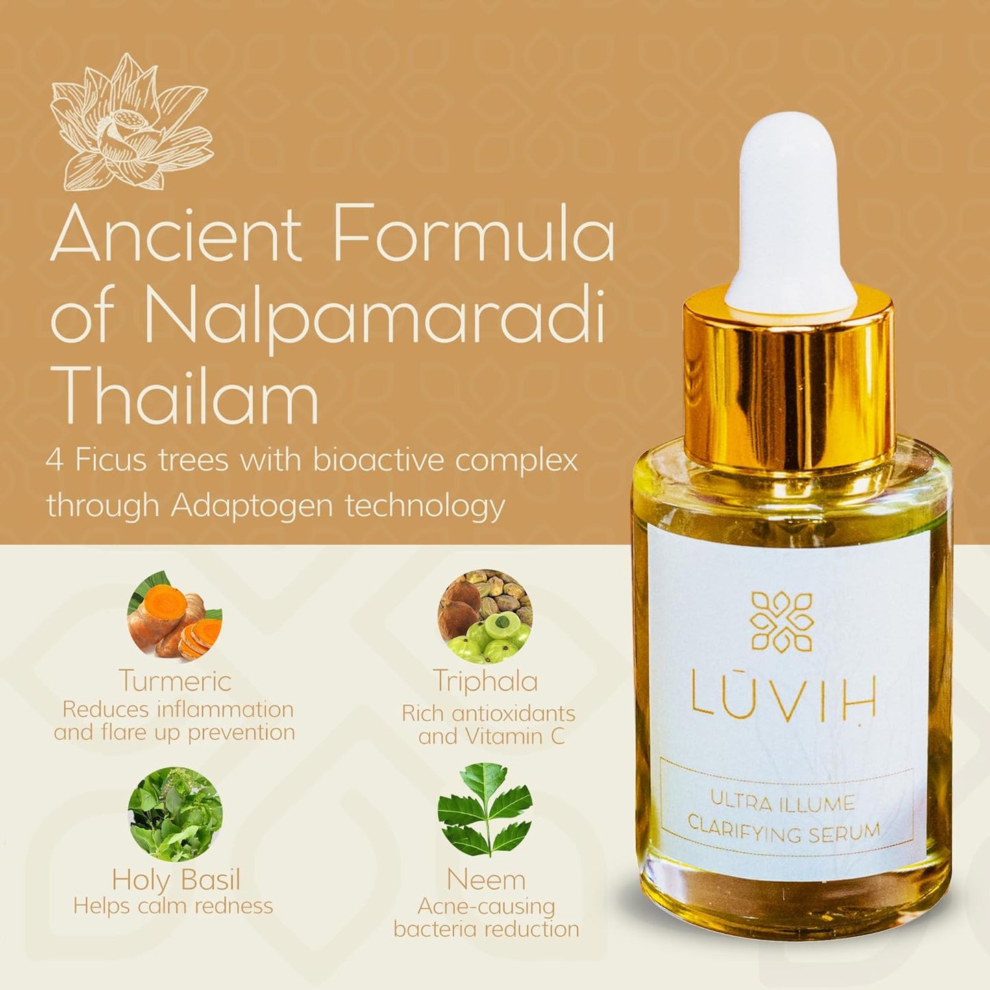 LUVIH Ultra Illume Dark Spot Remover & Clarifying Face Serum – Ayurvedic Acne Scar & Blemish Treatment for Women & Men – Natural Skincare for Acne-Prone, Uneven Skin – 30 mL