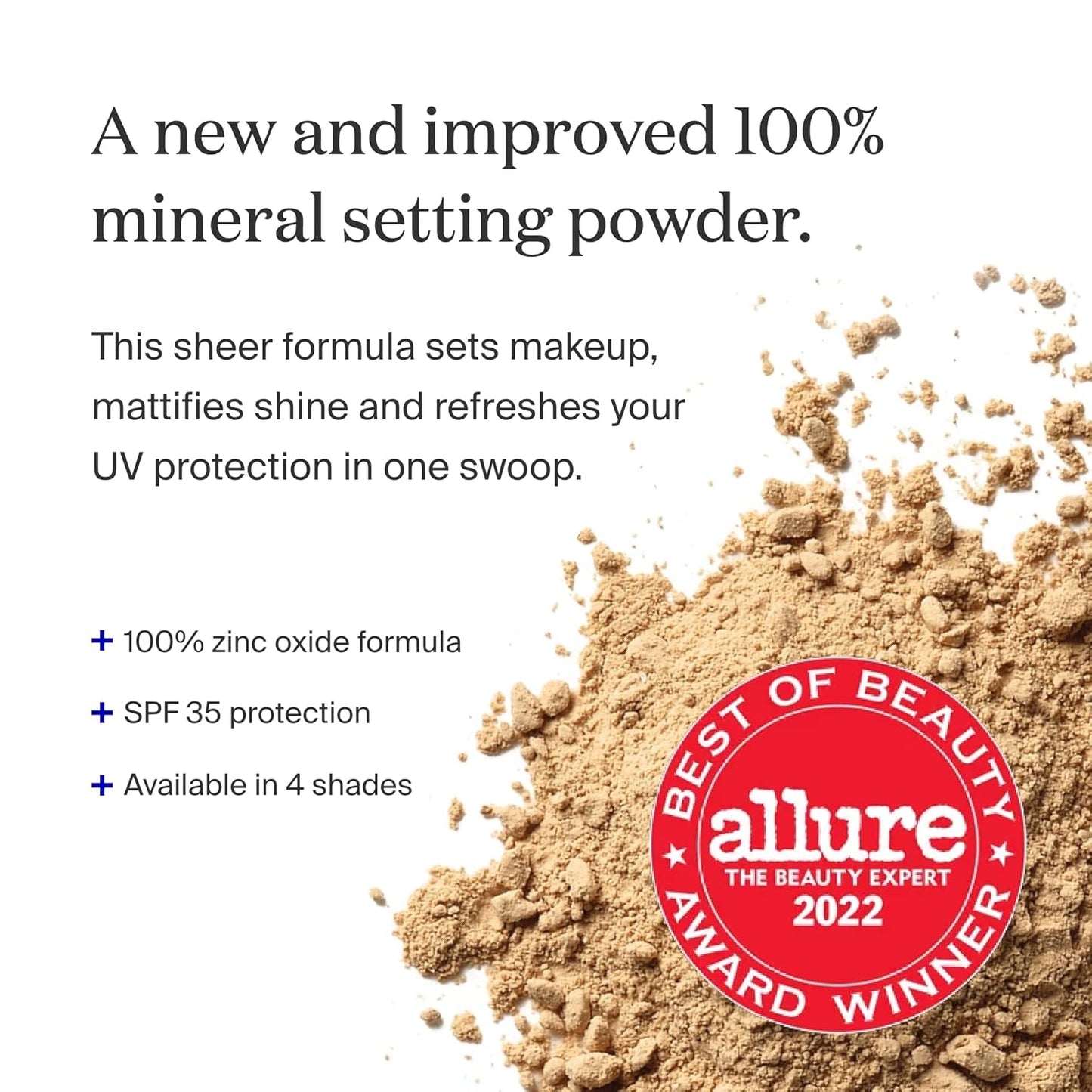 Supergoop! (Re) setting Mineral Powder, Medium - 0.15 oz - Makeup Setting Powder + Broad Spectrum SPF 35 PA+++ Sunscreen - With Ceramides, Olive Glycerides & Coated Silica Spheres