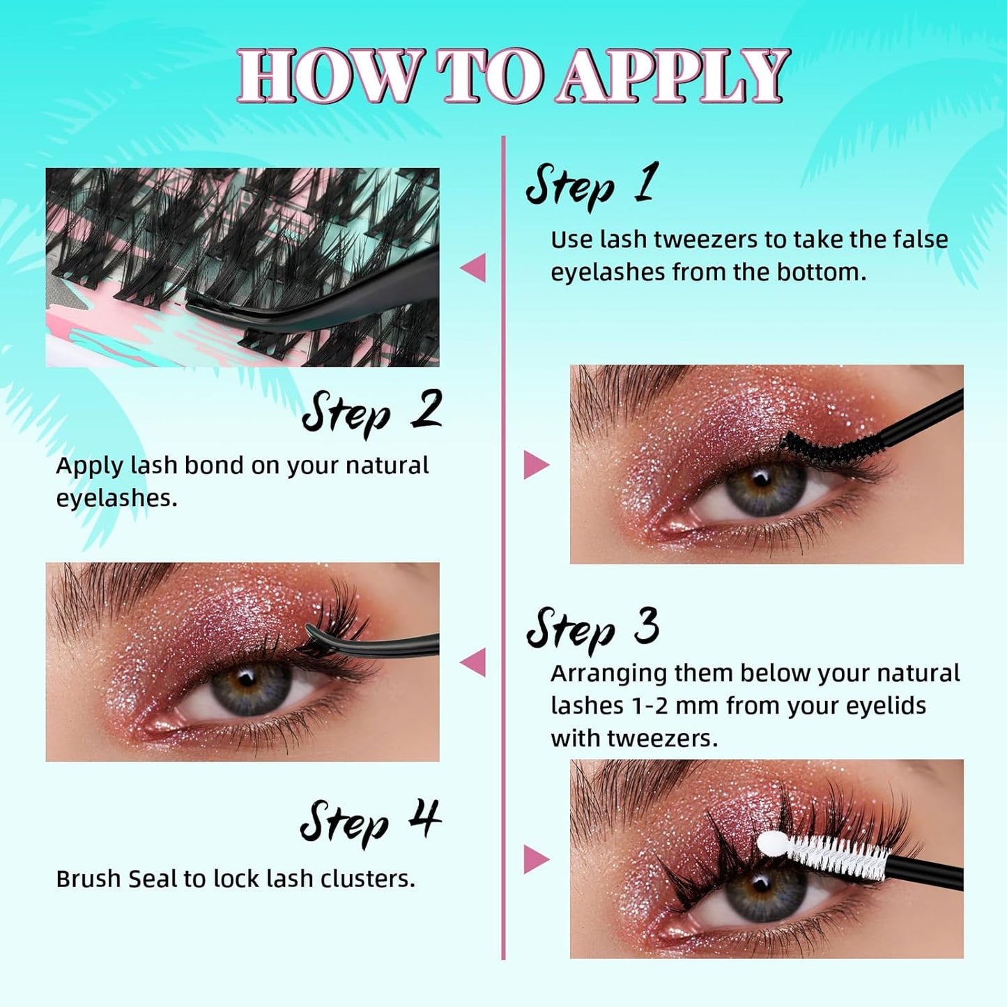 Fairy Lash Clusters DIY 144Pcs Manga Lash Extension Kit,Lashes Natrual Clusters Kit with Eyelash Black Bond and Seal,Lash Remover and Tweezers Anime Cluster Eyelash Extensions(Holiday,C-Mix8-18mm)