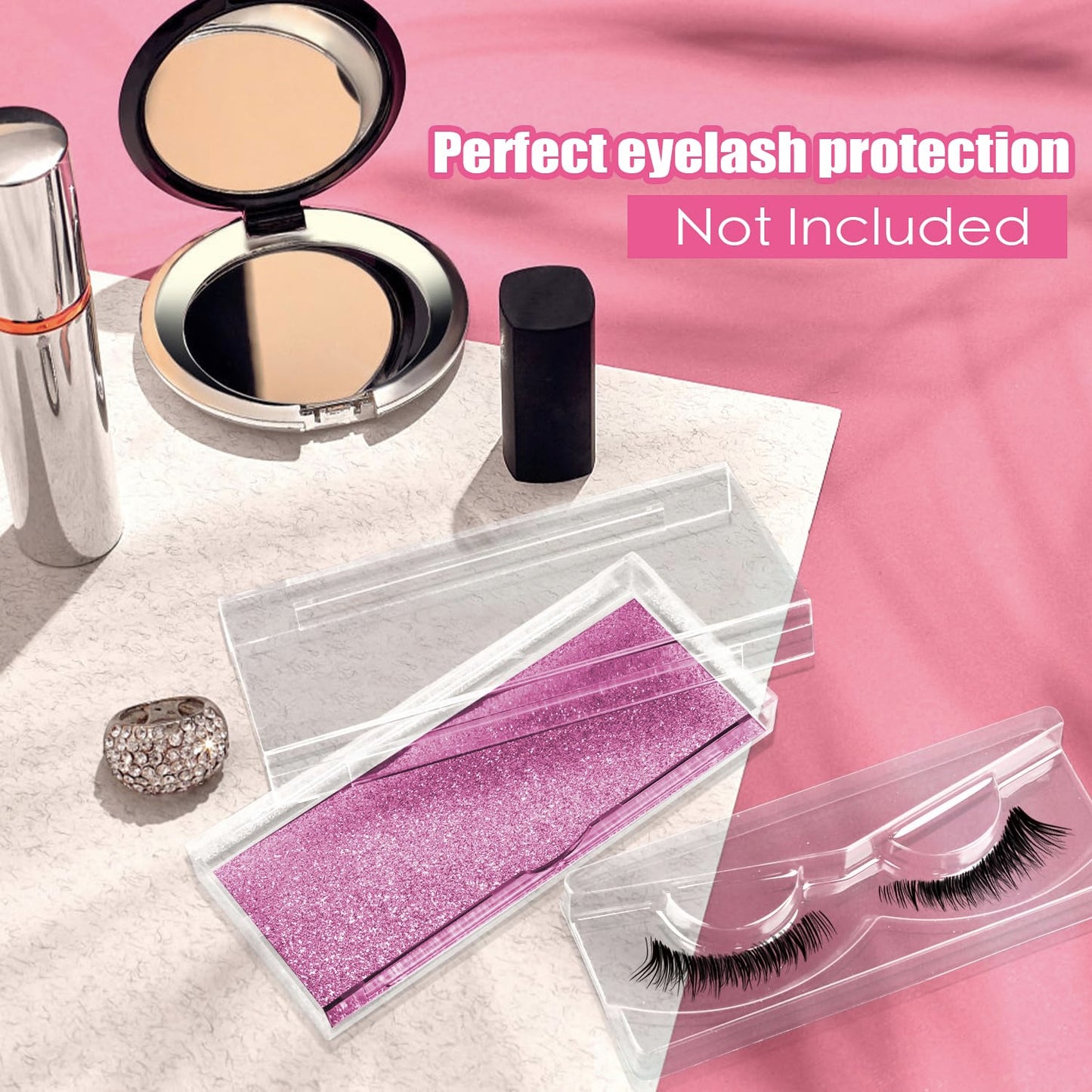 Empty Lash Boxes for False Eyelashes - 30 Pack Lash Cases, Customizable Eyelash Packaging, Bulk Lash Storage Containers, Lash Box Packaging, Premium Display & Protection (Rose)