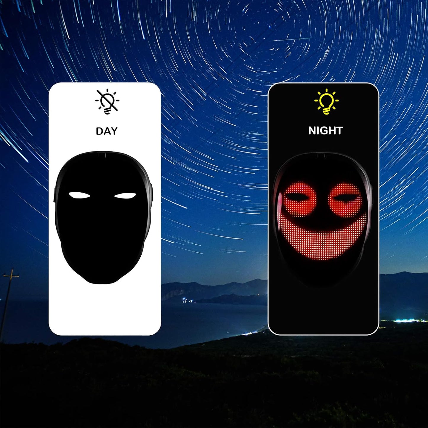 Depointer Life Led Mask with Bluetooth-compatible App Controlled, Customizable Shining Mask, unisex-adult