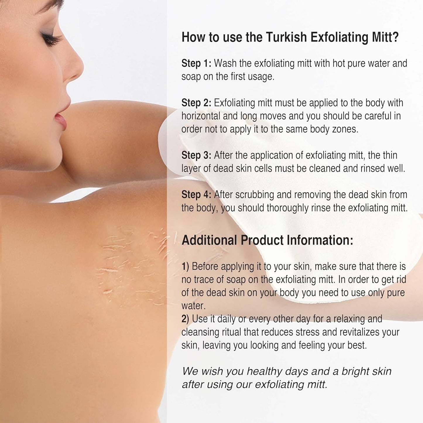 Set of Exfoliating Glove, Face Scrubber & Back Scrubber for Shower, 100% Vegan Viscose exfoliating body scrubber, Bath Hammam Kese & Spa Mitt