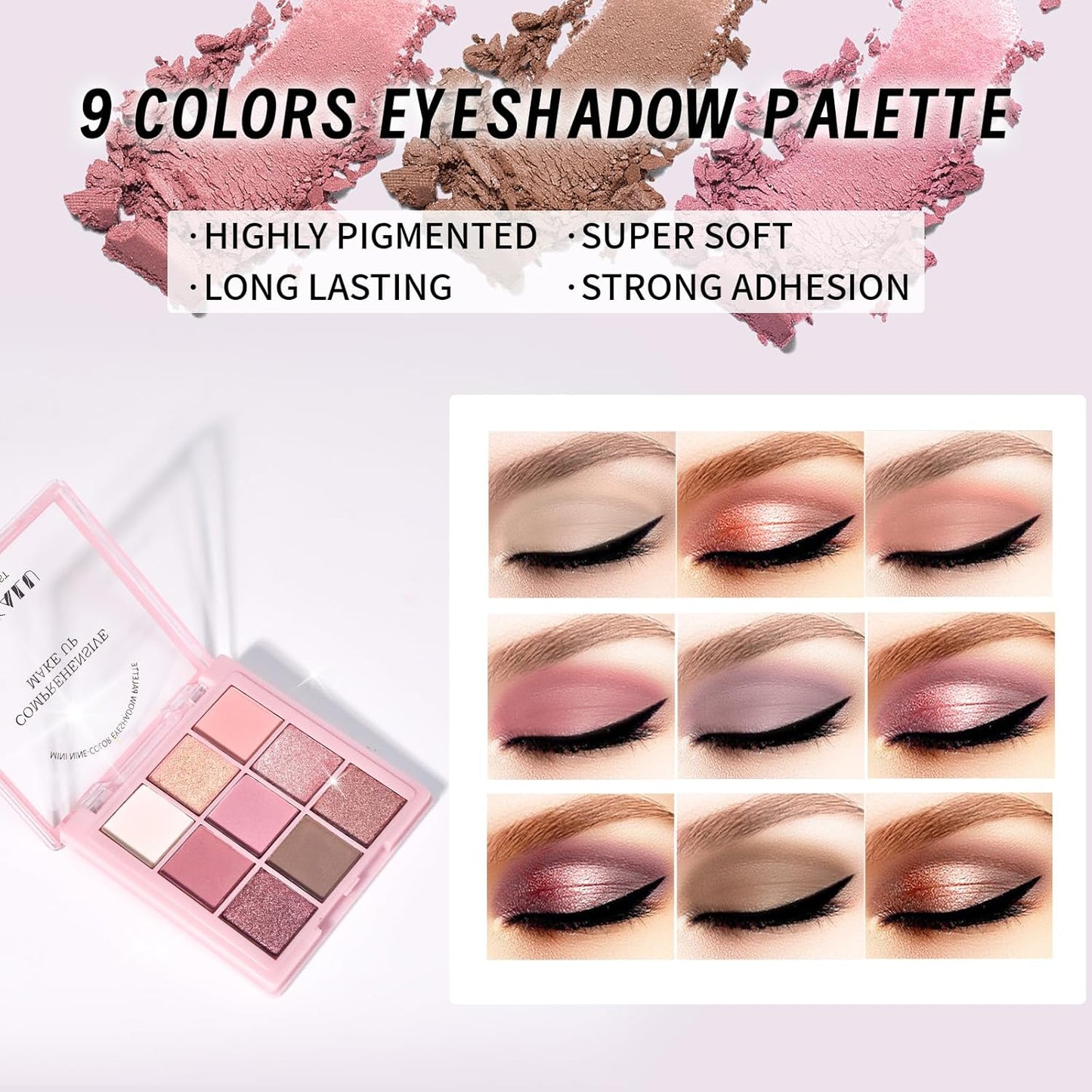 Makeup Set Kit for Women Girls Teens, Makeup Present Set, Includes 9 Color Eyeshadow, Counter Stick, Foundation, Eyebrow Pencil, Eyeliner, Mascara, Lip Gloss, 5Pcs Brushes, Sponge