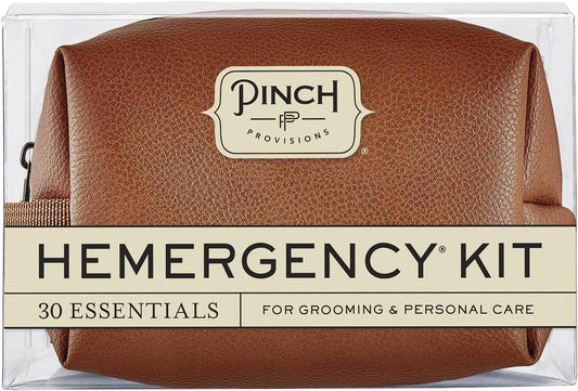 Pinch Provisions Hemergency Kit for Men, includes 30 Style & Grooming Essentials, Gift & Accessory for Grooms, Best Man, Personal Care, Travel or Cars