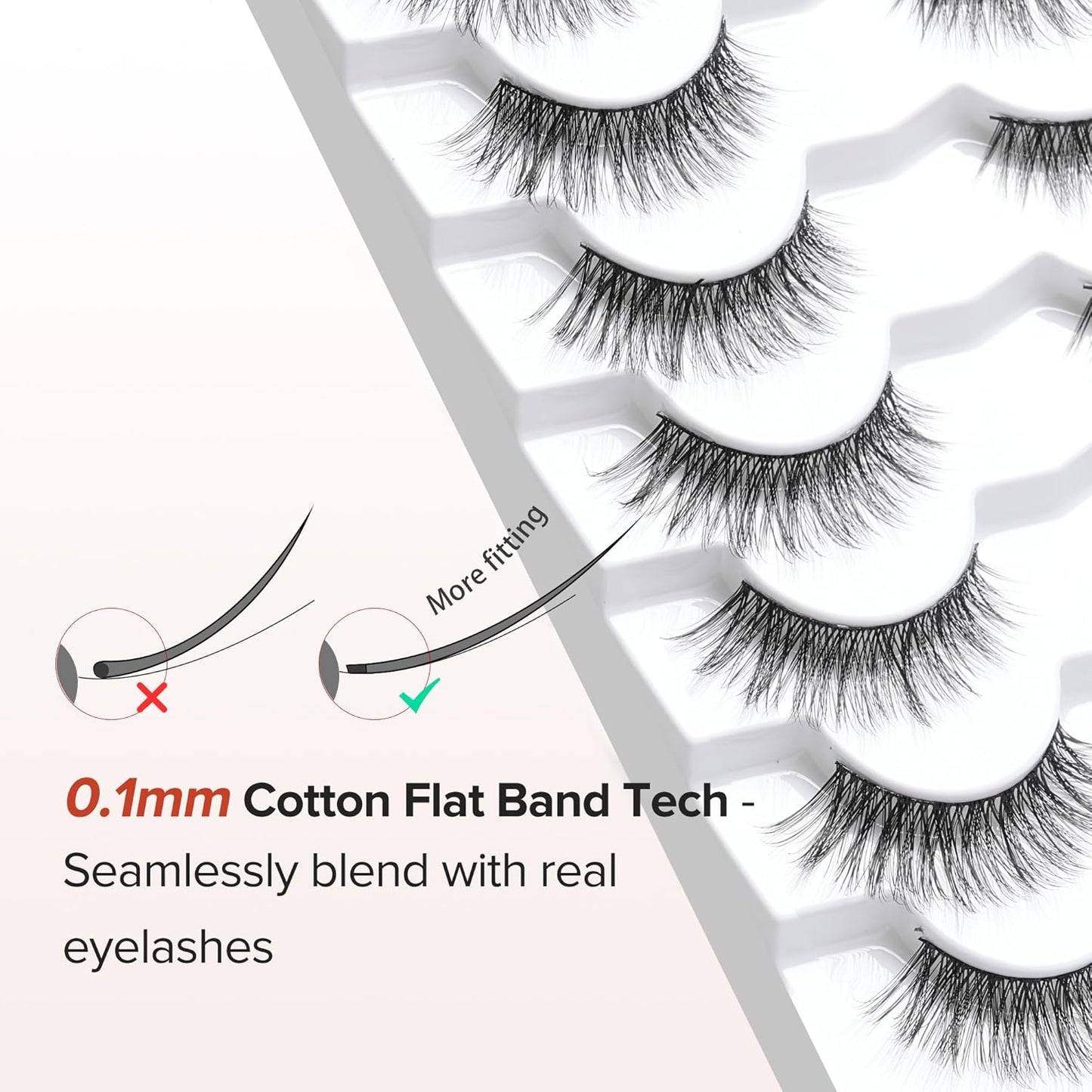 Lashes Cat Eye 15mm False Eyelashes Natural Lashes Strips Thin Band Wispy Lash Pack 3D Volume Fake Eyelash Curly 7 Pair Siligli