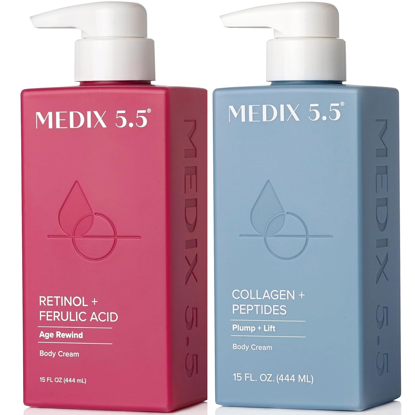 Medix 5.5 Retinol Cream + Collagen Cream Skincare Set Moisturizer Body & Face Lotion | Firming Body Lotion Set Reduces Look Of Sagging Skin, Cellulite, Sun Damage & Crepey Skin For Women, 2PC Bundle