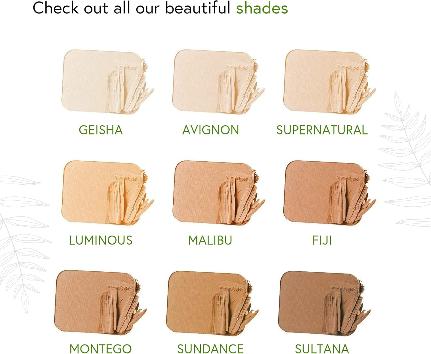 Honeybee Gardens Pressed Mineral Powder Foundation Refill, Sundance, Deep Tan/Mocha, Adjustable Coverage, Natural Finish, With Botanical Extracts And Vitamin E, 7.5g