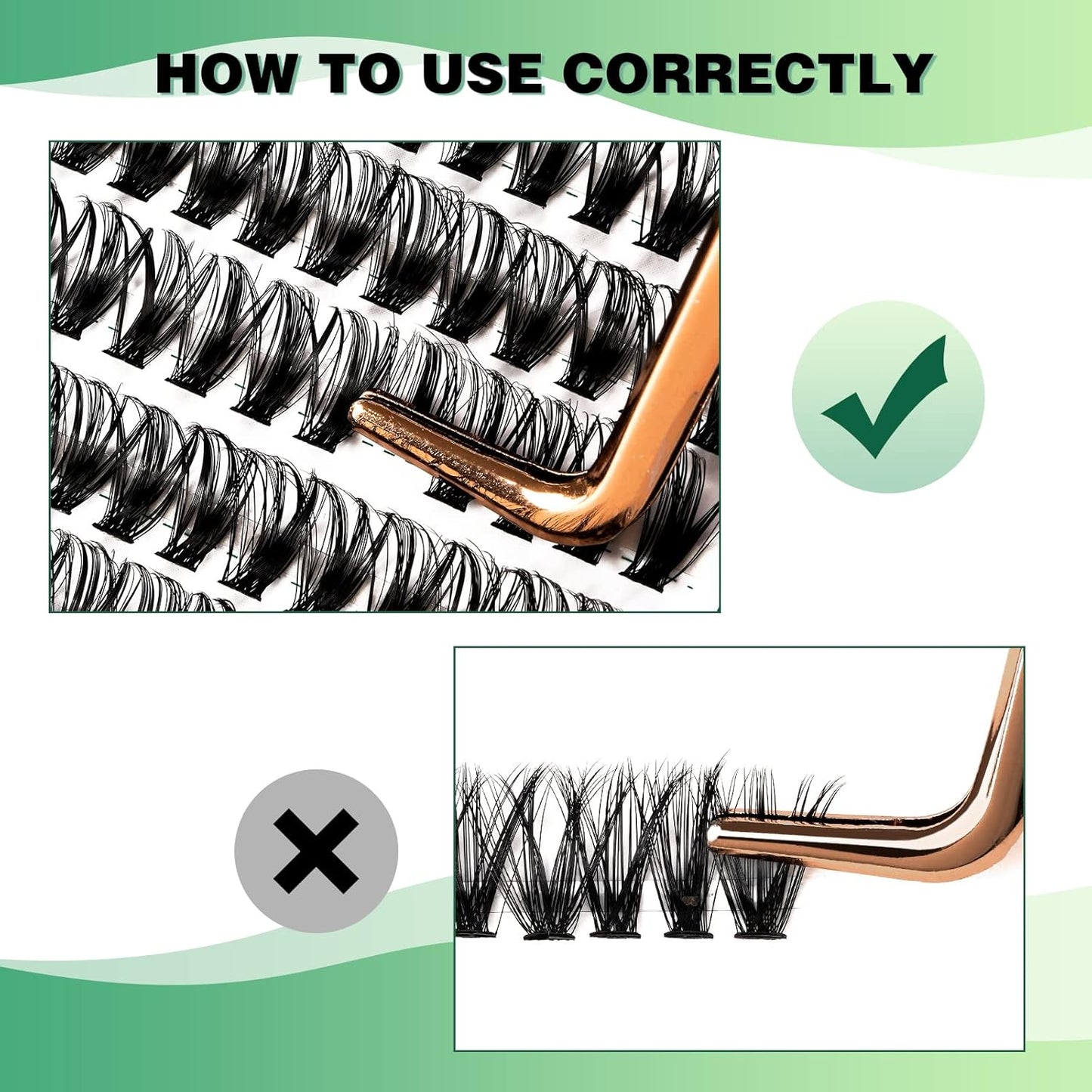 Lash Clusters 300pcs Individual Lashes 40D 0.07C Curl 15mm DIY Eyelash Extension KEYYOU Large Tray Volume Soft&Natural Cluster Lashes(40D-0.07C,15）