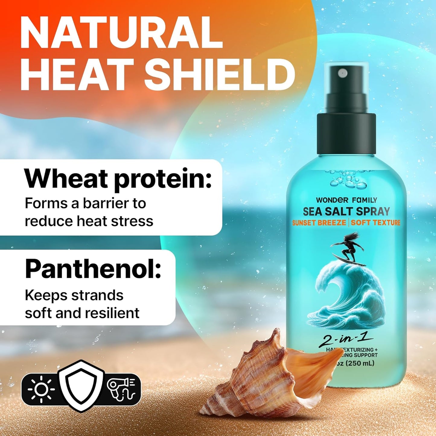 Sea Salt Spray for Men & Women – Texture for Beach Waves, Hair Volumizer, Strong Hold Hairspray, Travel Size Curl, Texturizing Finishing Spray, Extra Hold Hair Styling Mist