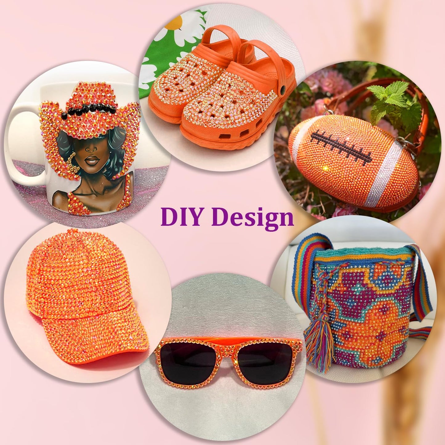 25000Pcs Resin Rhinestones with Tweezers for Crafting, Orange AB 2-6mm Mixed Sizes Bedazzling Crystal with 3Pcs 10ml B7000 Jewelry Glue for DIY Crafts Clothing Tumblers Shoes Fabric Nail Art