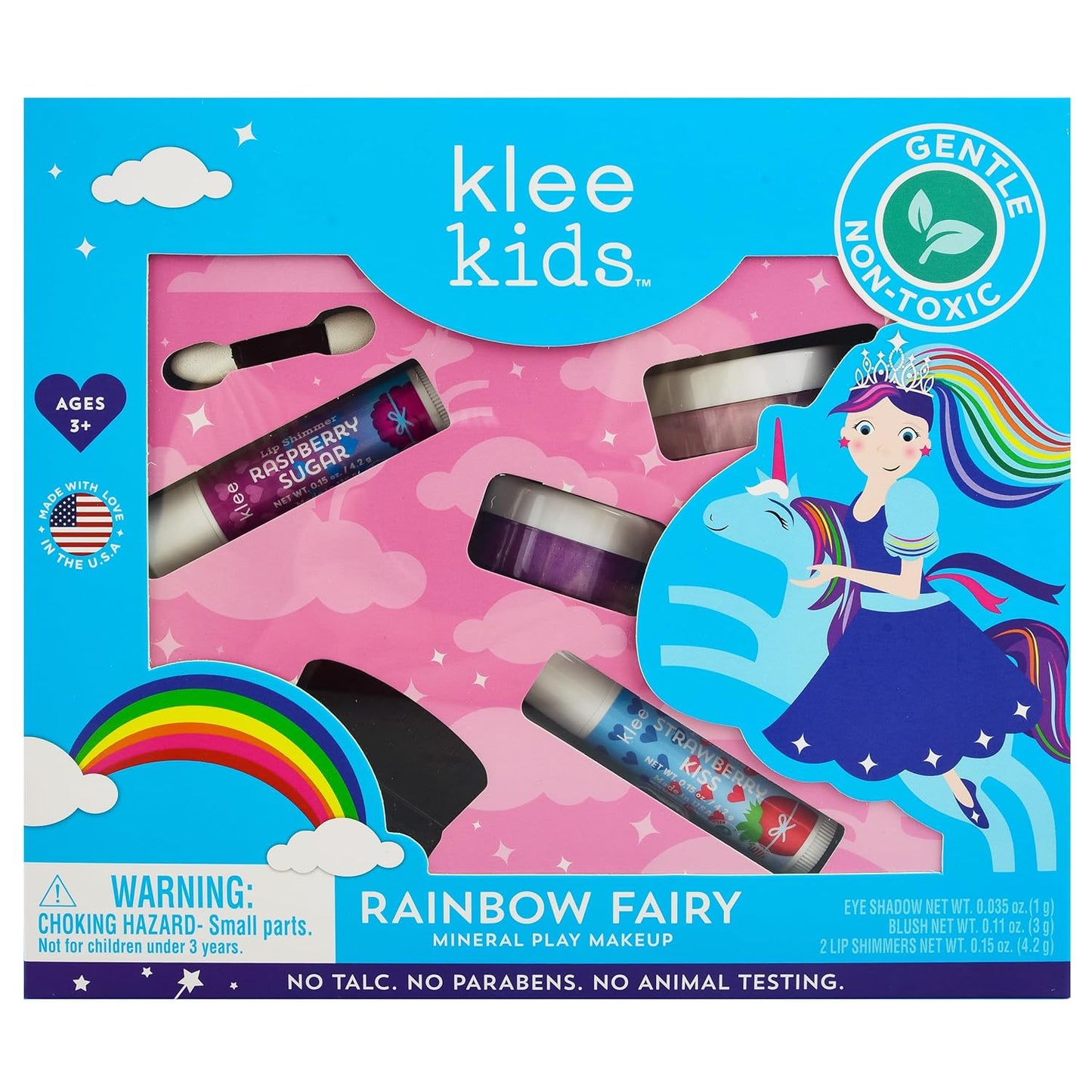 Luna Star Klee Kids Play Makeup Kit. Gentle and Non-Toxic. Kid-Friendly. Made in USA. (Rainbow Fairy)