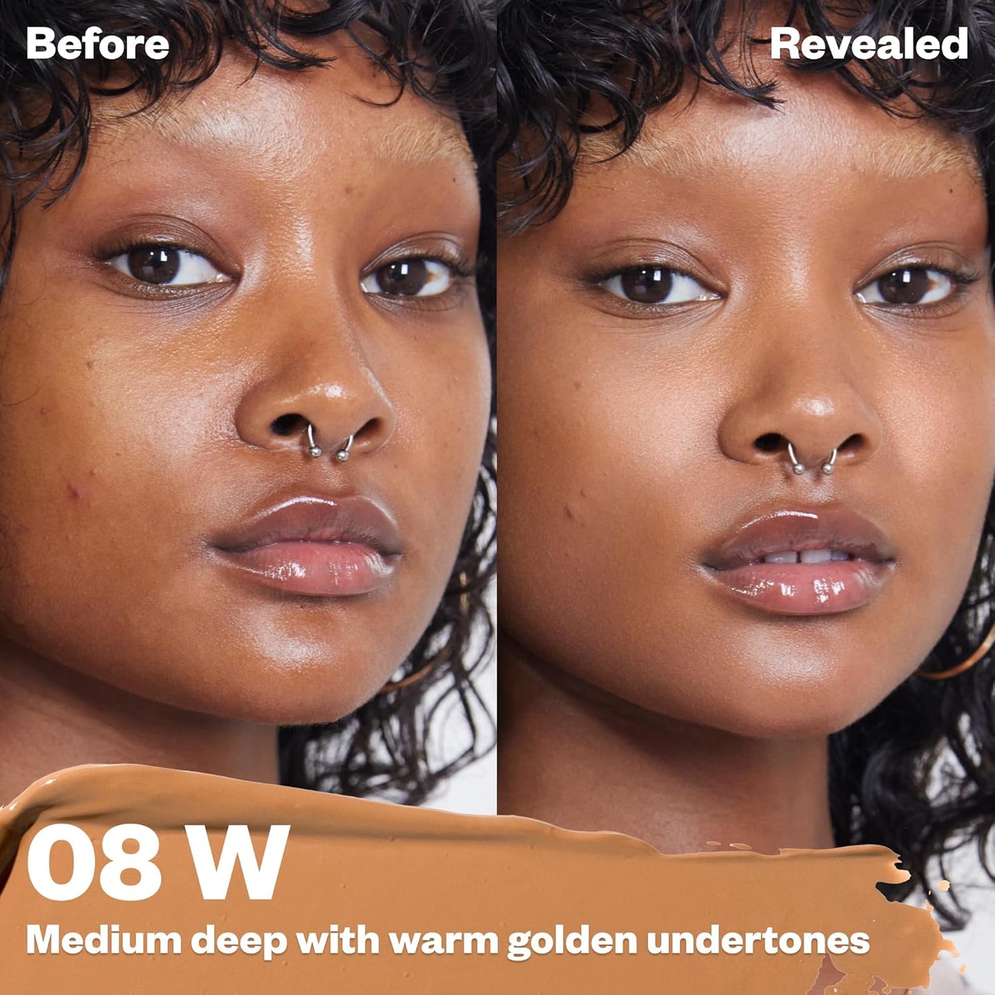 Kosas Revealer Concealer - Medium Coverage Makeup with Hyaluronic Acid, Conceals Dark Circles Under Eyes, Dark Spots and Blemishes + Brightens, Hydrates, Long-Lasting & Vegan,(Tone 08 W)