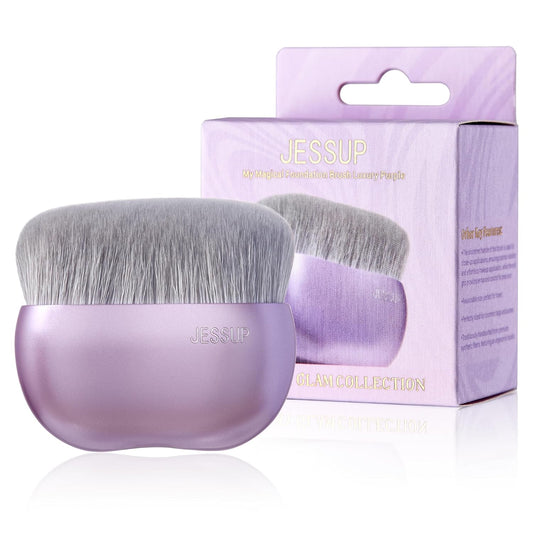 Jessup Foundation Brush for Liquid Makeup, Large Flat Top Kabuki Brush for Blending, Buffing, Stippling, Luxury Purple SF003