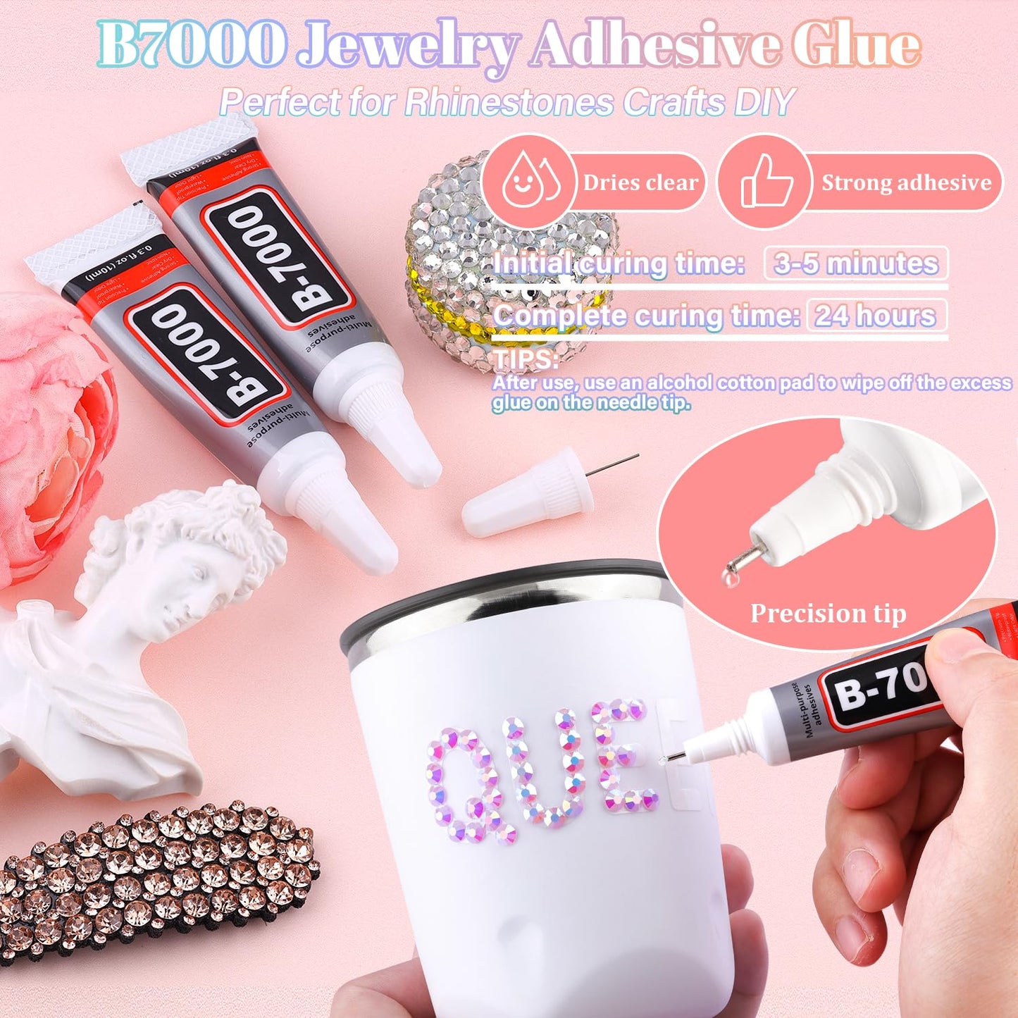 30000Pcs Resin Lavender Purple AB Rhinestones for Bedazzling Crafting with b7000 Jewelry Glue, Bulk Flatback Gems Bedazzler Kit for Crafts Clothes Fabric Nail Diamond Art, Assorted Size 2/3/4/5/6mm