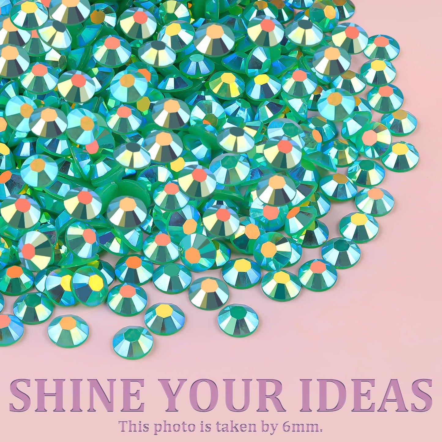 Resin Jelly Rhinestones for Crafting with B7000 Jewelry Glue, 2 Boxes Dark Green AB Flatback Crystals with 3Pcs 10ml Glue, Bedazzling Non Hotfix Gems for DIY Tumblers Clothing Shoes Manicure