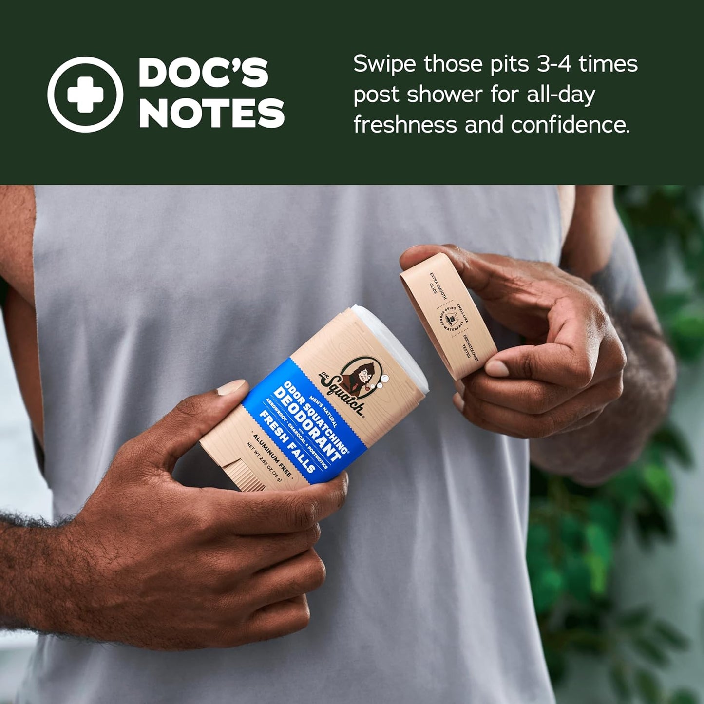 Dr. Squatch Natural Deodorant for Men - Odor-Squatching Aluminum Free - Alpine Sage & Fresh Falls (2.65 oz, 2-Pack)