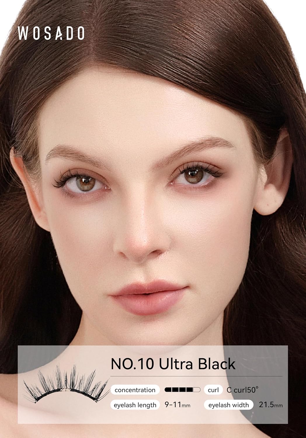 Soft Magnetic Eyelashes Kit with Applicator, No.10 Ultra Black, Reusable Glue-free Wispy Magnetic Lashes, Cruelty-free False Lashes, Waterproof, Lightweight, Suit for Heavy Makeup