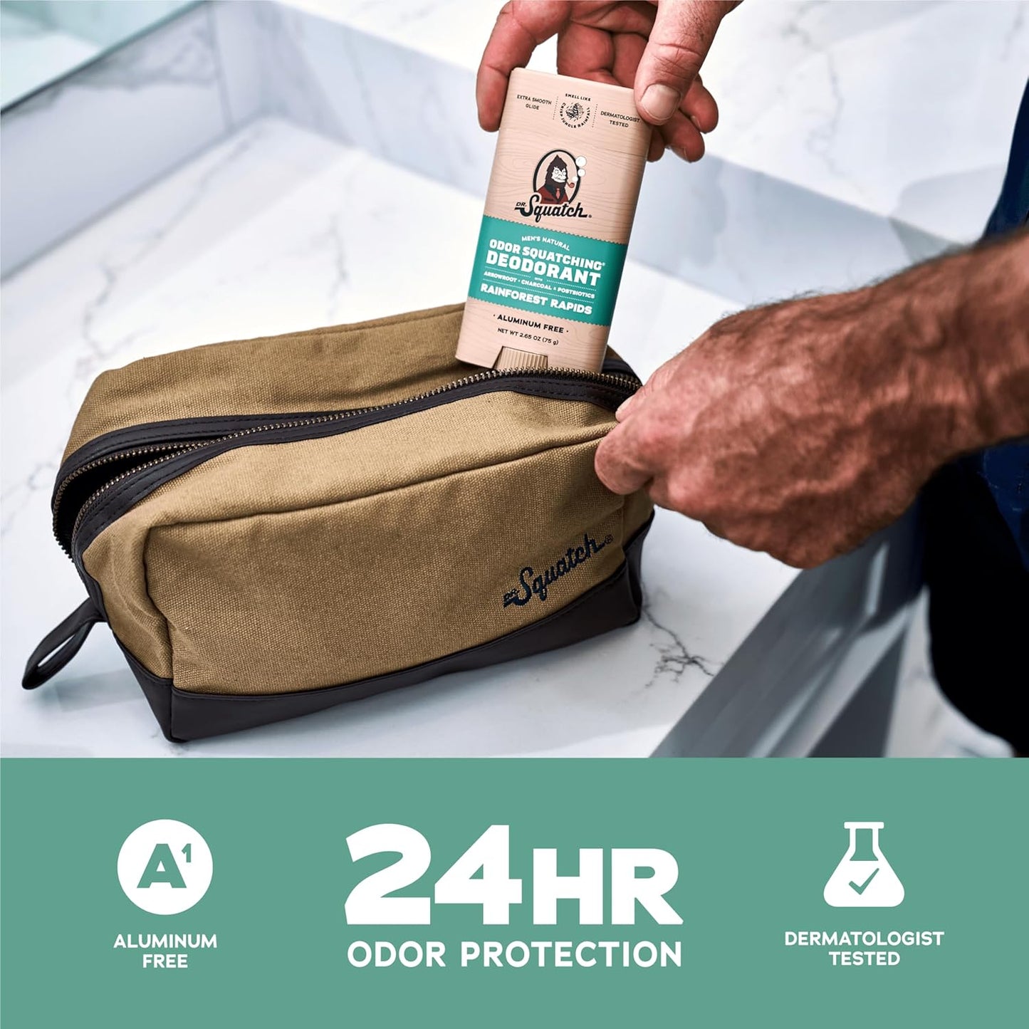 Dr. Squatch Natural Deodorant for Men - Odor-Squatching Aluminum Free - Rainforest Rapids (2.65 oz, 3-Pack)