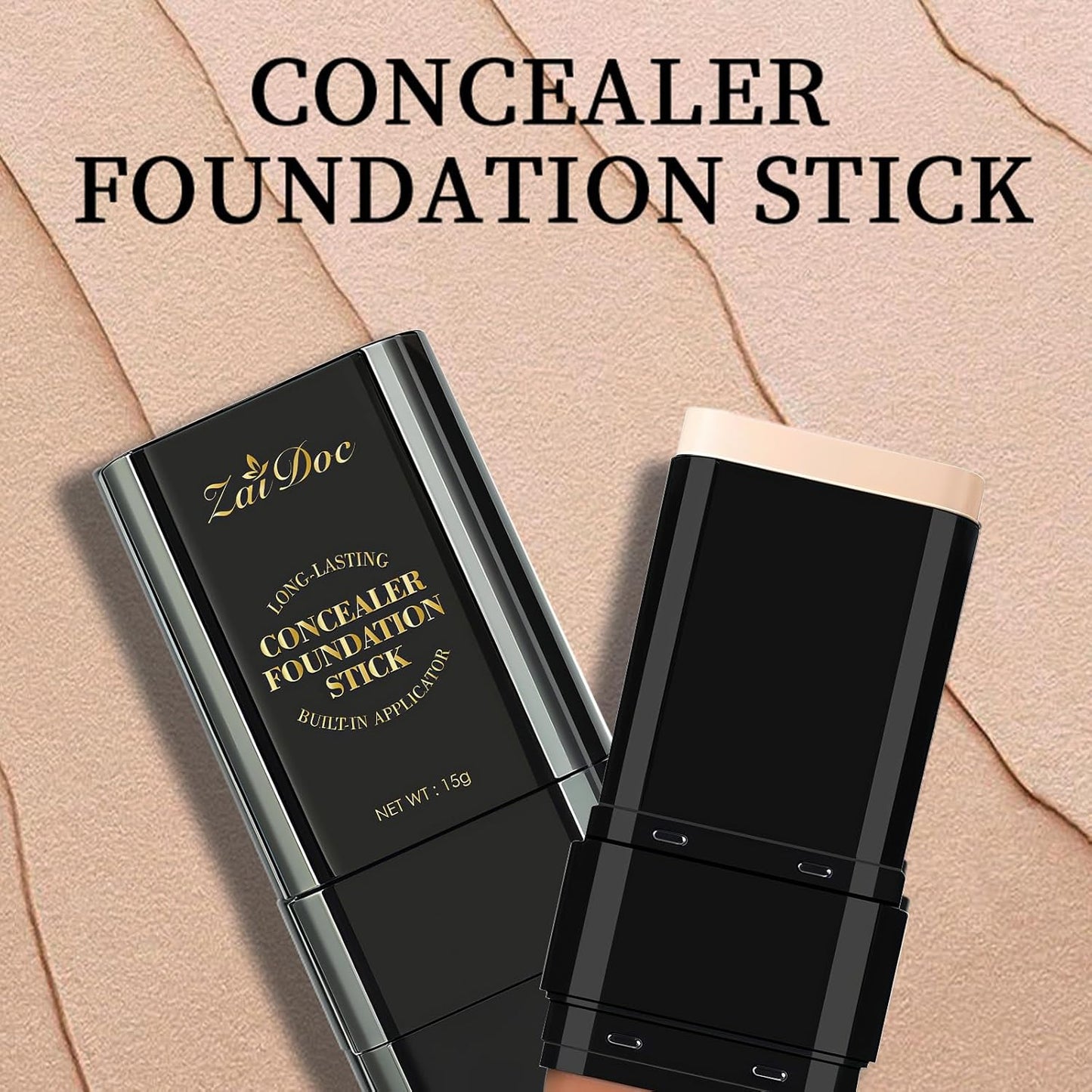 Long-Lasting Concealer Foundation Stick, Creamy Full Coverage, Hydrating Olive & Camellia Formula for Dark Circles & Blemishes, 2.09 oz (05#)