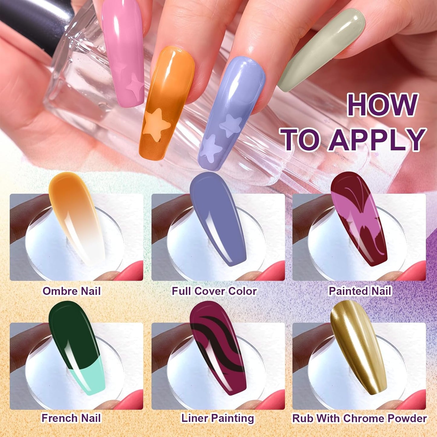 Gradient Painting Gel, 9 Colors Ombre Gel Nail Polish Brown Red Sponging for Pigment Pat Aura Nails French Manicure Long-lasting Soak of UV Home Salon DIY Nail Art Foreign Landscapes