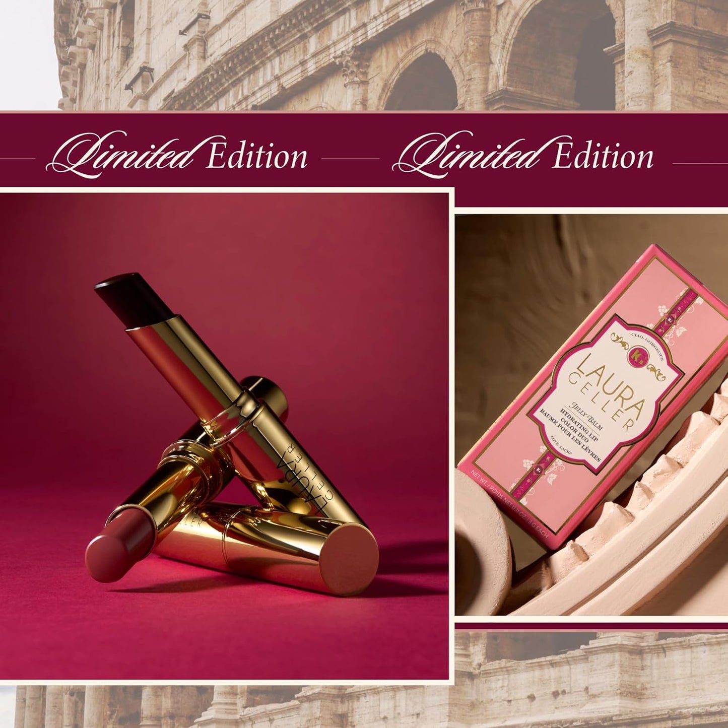 LAURA GELLER NEW YORK Jelly Balm Hydrating Lip Color Duo - Very Black Cherry + Sugar & Spice - Holiday 2024