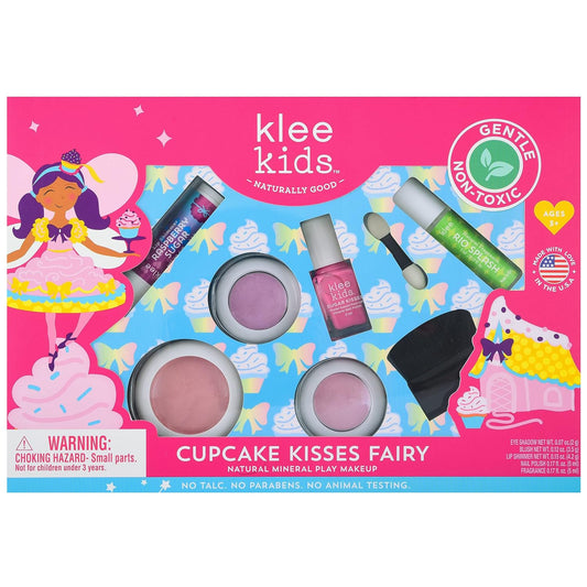 Luna Star Naturals Klee Kids Deluxe Play Makeup Kit. Gentle and Non-Toxic. Made in USA. (Cupcake Kisses Fairy)
