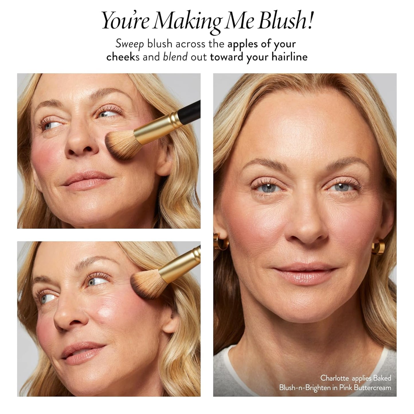 LAURA GELLER NEW YORK Baked Blush-n-Brighten Marbleized Blush + Angled Brush (06 Pink Grapefruit, 47mm)