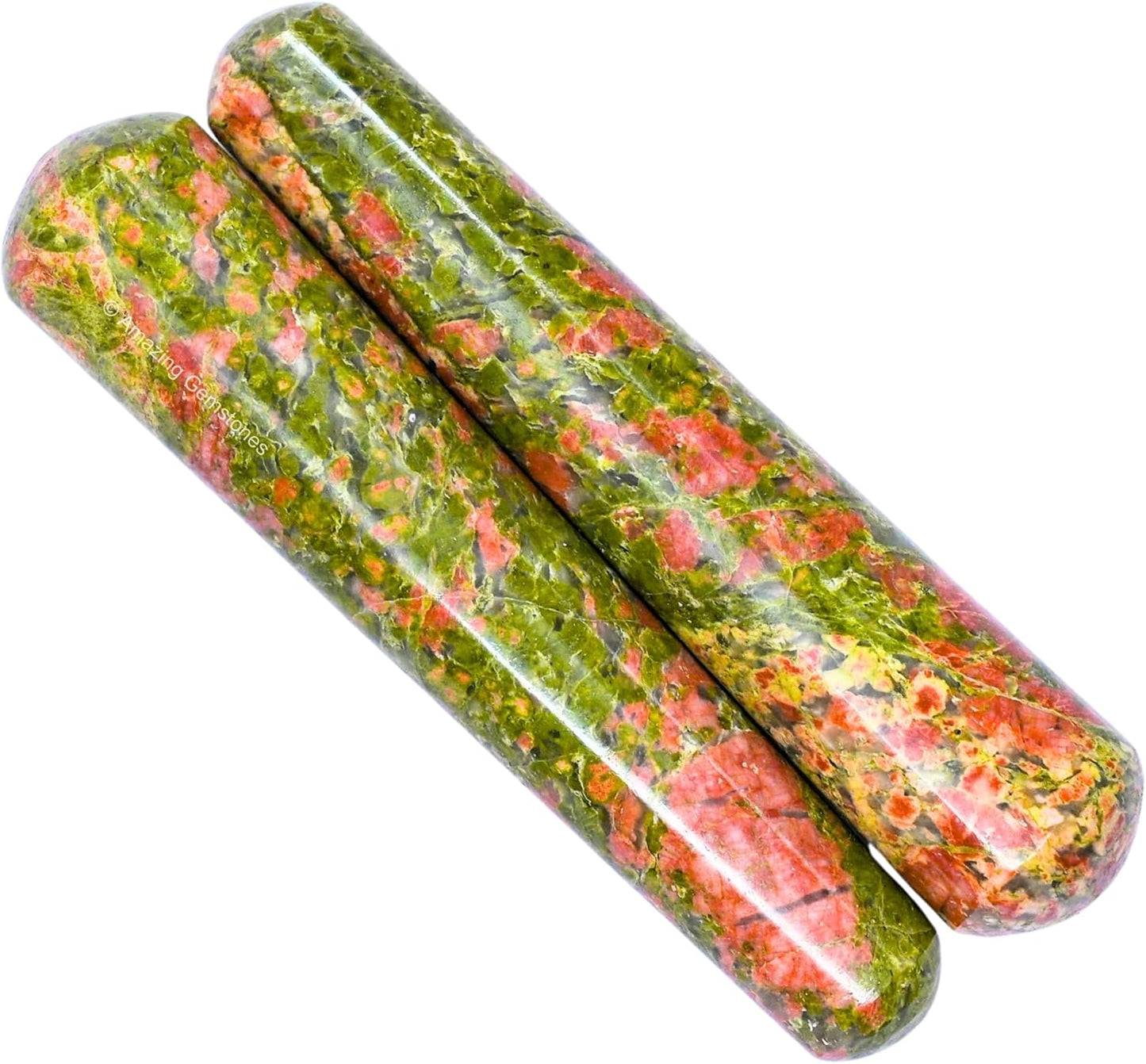 Amazing Gemstone Unakite Crystal Wand Massage Stick - Pelvic Wand Gua Sha for Adults - Crystals and Healing Stones Massage Wands for Adults Gifts (Smooth)