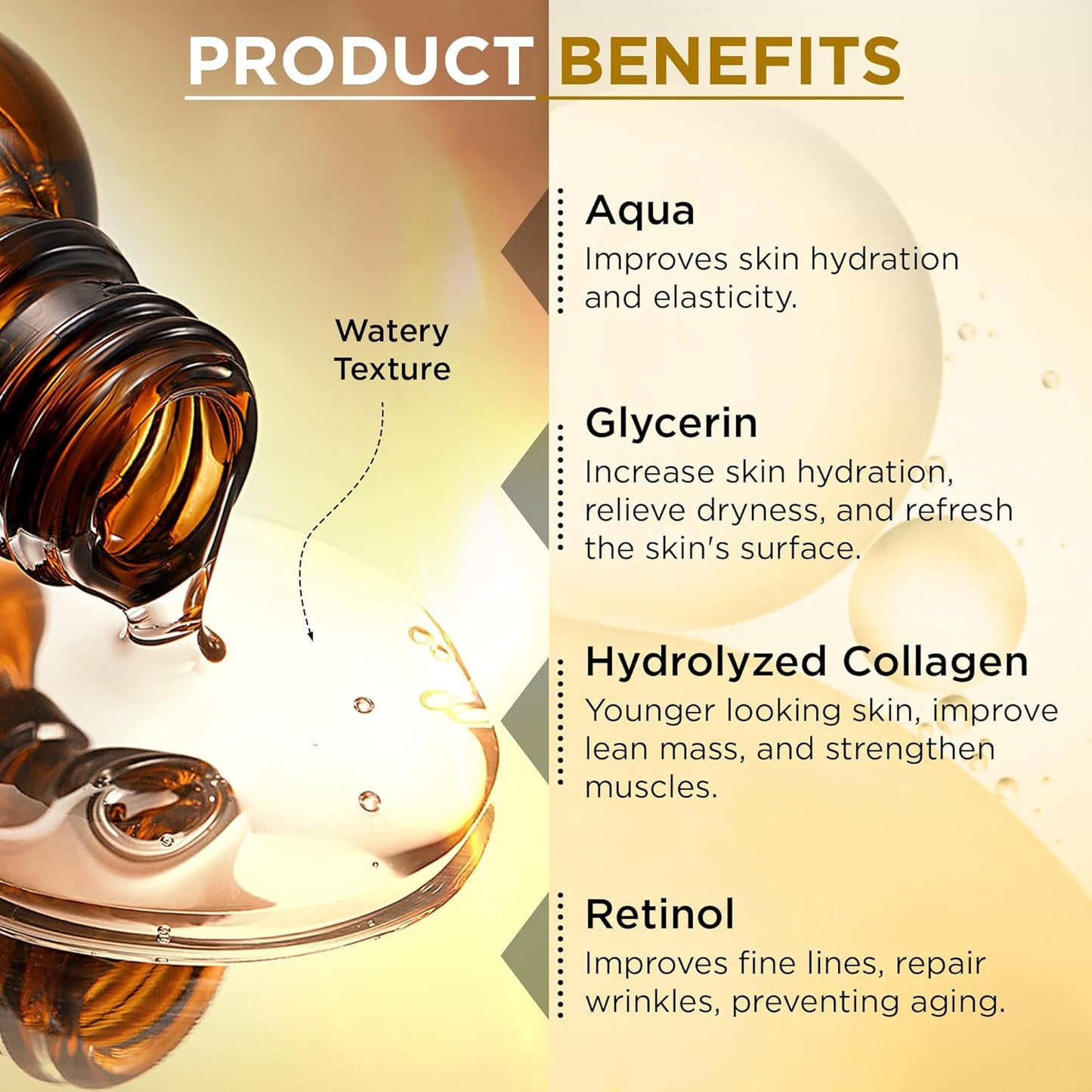 LADY NADA Retinol Eye Serum – Anti-Aging Night Treatment with Collagen, Vitamin E & Natural Extracts – Smooths Fine Lines, Deeply Hydrates, Long-Lasting Effect – For All Skin Types – 1.0 fl oz