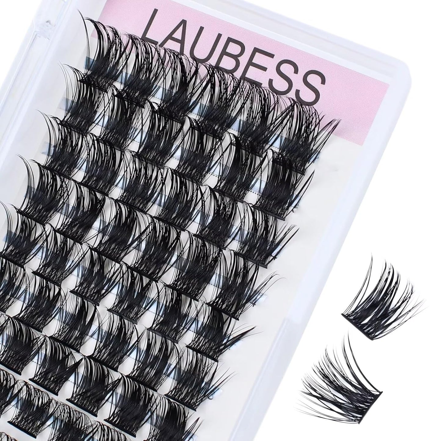 Cluster Lashes 72 Individual Lashes D Curl Lash Clusters Volume Eyelash Clusters DIY Lash Extension Kit Fluffy Cluster Eyelash Extensions (01-0.07D, 14mm)