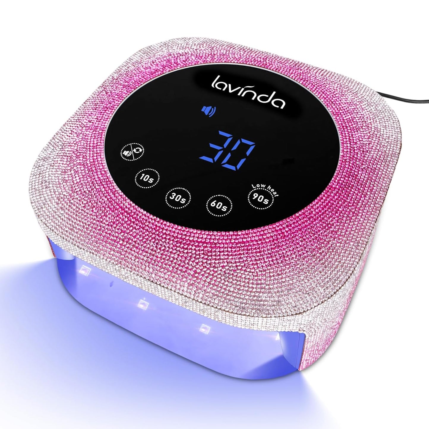 Lavinda UV Nail Lamp, 54W UV Light for Gel Nails with Rhinestones, Plug-in UV LED Nail Lamp Nail Light Fast Curing Lamp Nail Dryer for Gel Polish, Nail Supplies for Salon Home Use, Gradient Pink