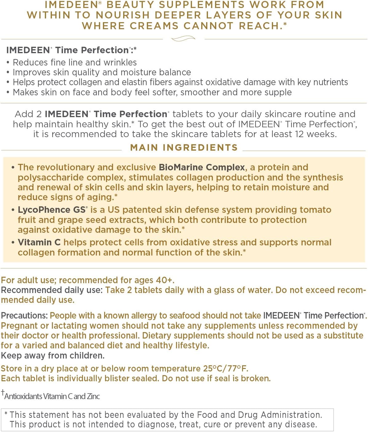 Imedeen Time Perfection (60 Count) Anti-Aging Skincare Formula Beauty Supplement- (One Month Supply)