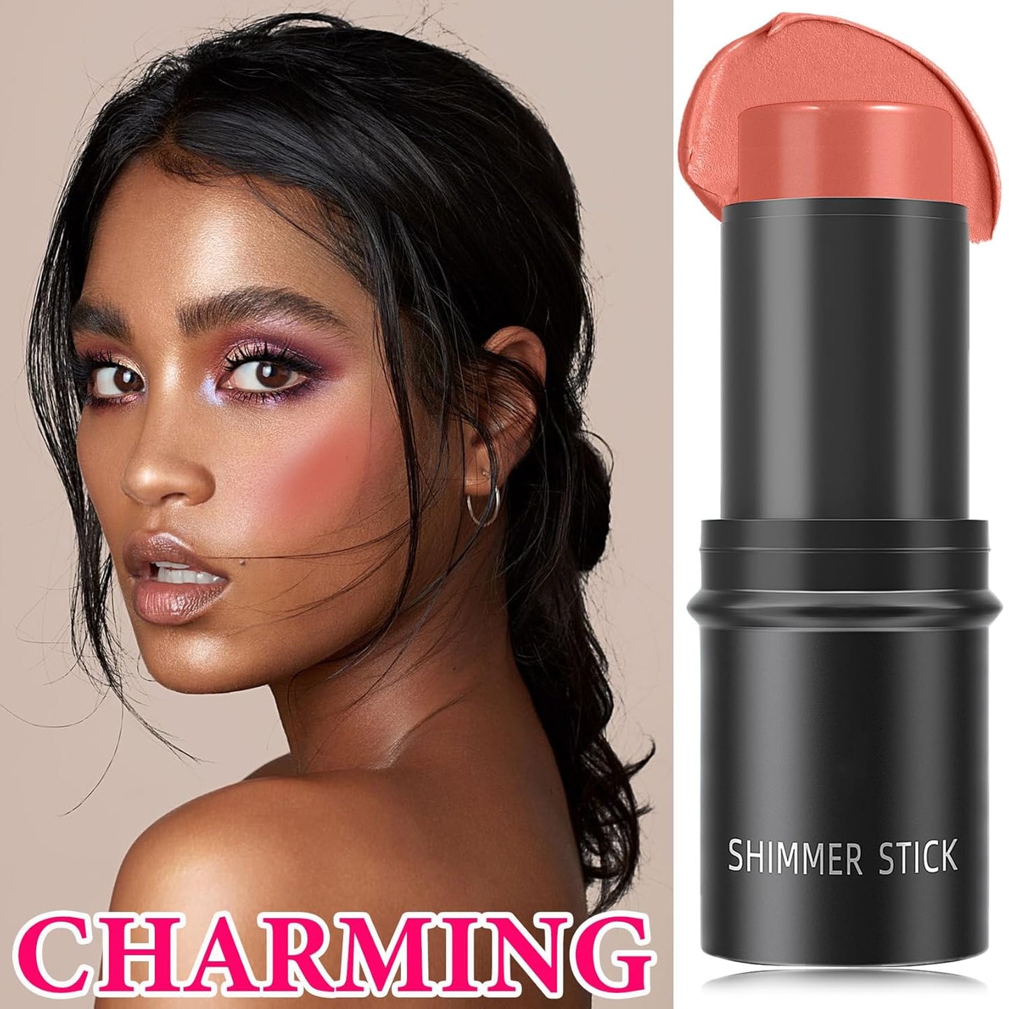 Cream Blush Stick,Blush Stick Long Lasting Non-greasy Multi Stick Blush for Women,Lightweight Concealer Waterproof Cream Blush Face Contouring Makeup Pen(06#)