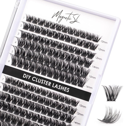 Lash Clusters 144 Pcs Individual Lashes Clusters Eyelash Extensions False Eyelashes DIY Lash Extension Reusable False Eyelashes Natural Look Mix 10-16mm C D Curl-DM27