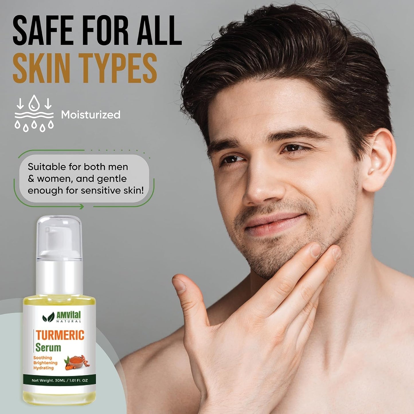 Turmeric Face Serum – Hydrating Facial Serum for Dark Spots, Uneven Skin Tone & Radiant Complexion