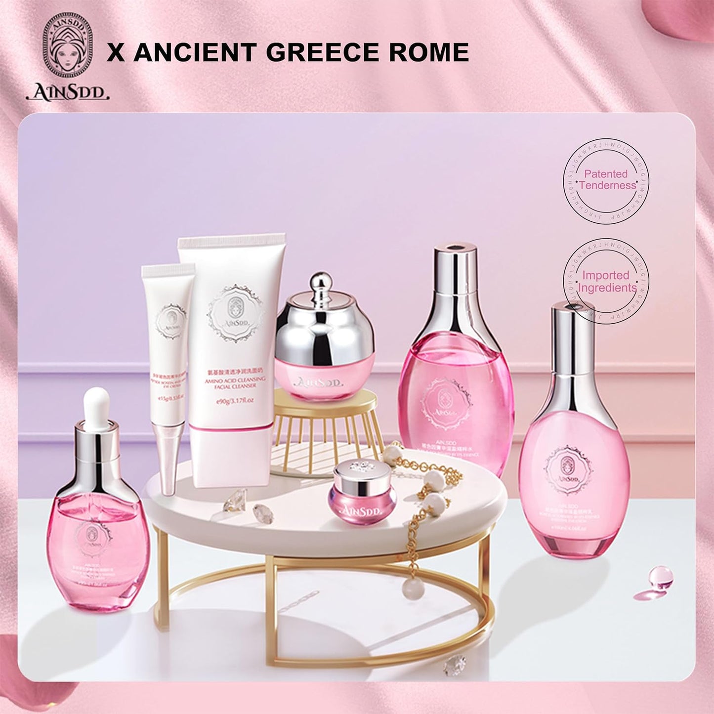 Hyaluronic Acid Anti Aging Skin Care Set Daily Skincare Kit For Women Gift Set 7 Pieces Women Beauty Set