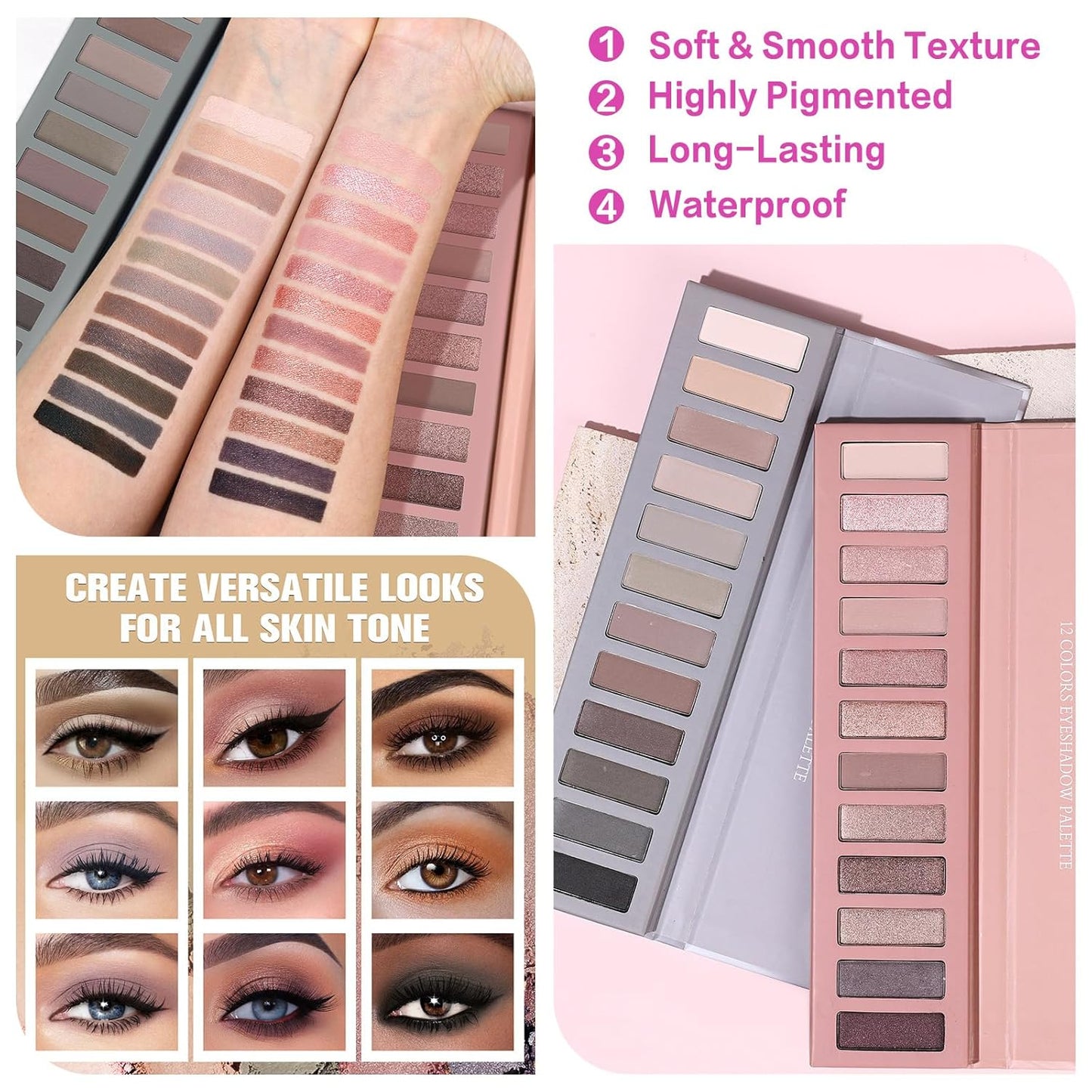 UCANBE All in One Makeup Full Kit for Women, Naked Nude Eyeshadow Palette, Matte Liquid Lipstick, Lipliner, Eyeliner, Mascara, Eyebrow Pencil, Makeup Brush & Sponge, Make Up Gift Set