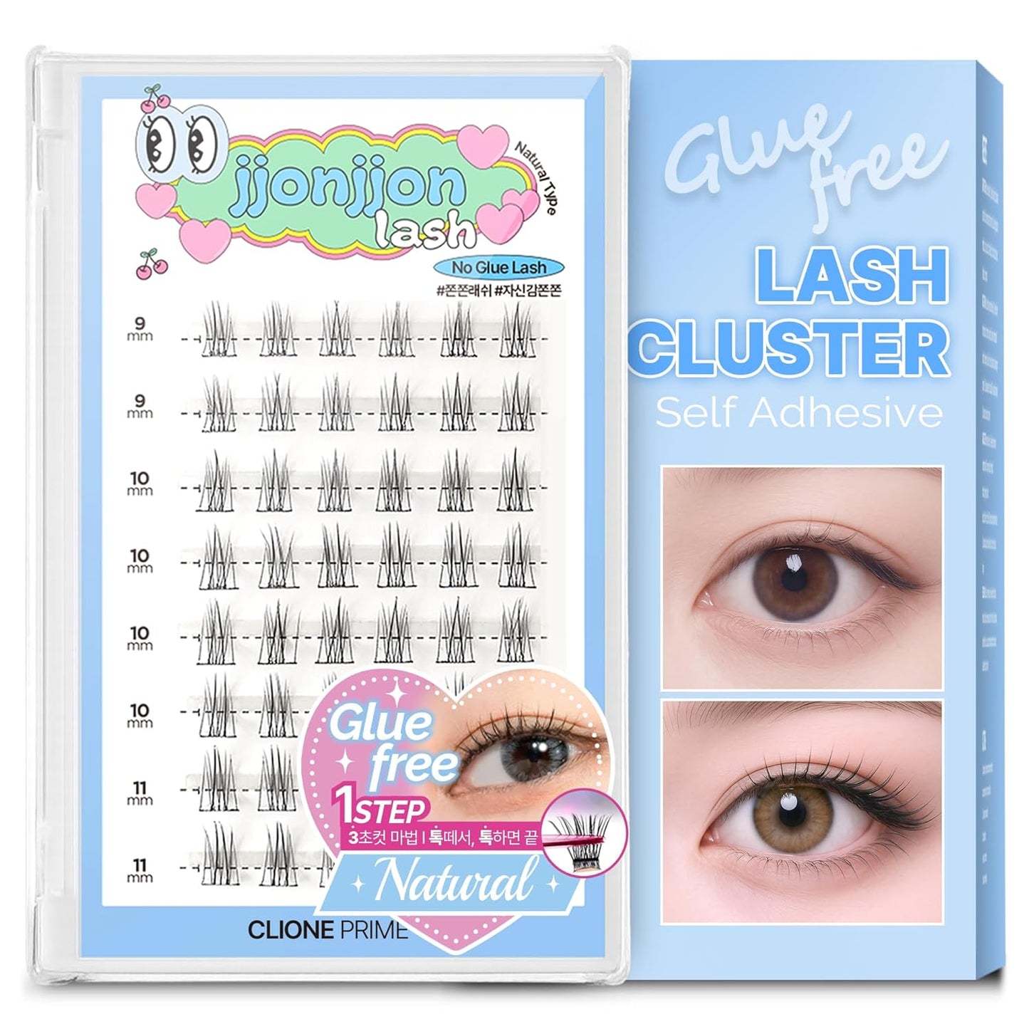 Korean Self Adhesive Lash Clusters Natural Look No Glue Press On Pre Bond Lash Clusters Fluffy Self Adhesive False Eyelashes No Glue Needed Reusable Wispy Eyelash Extensions