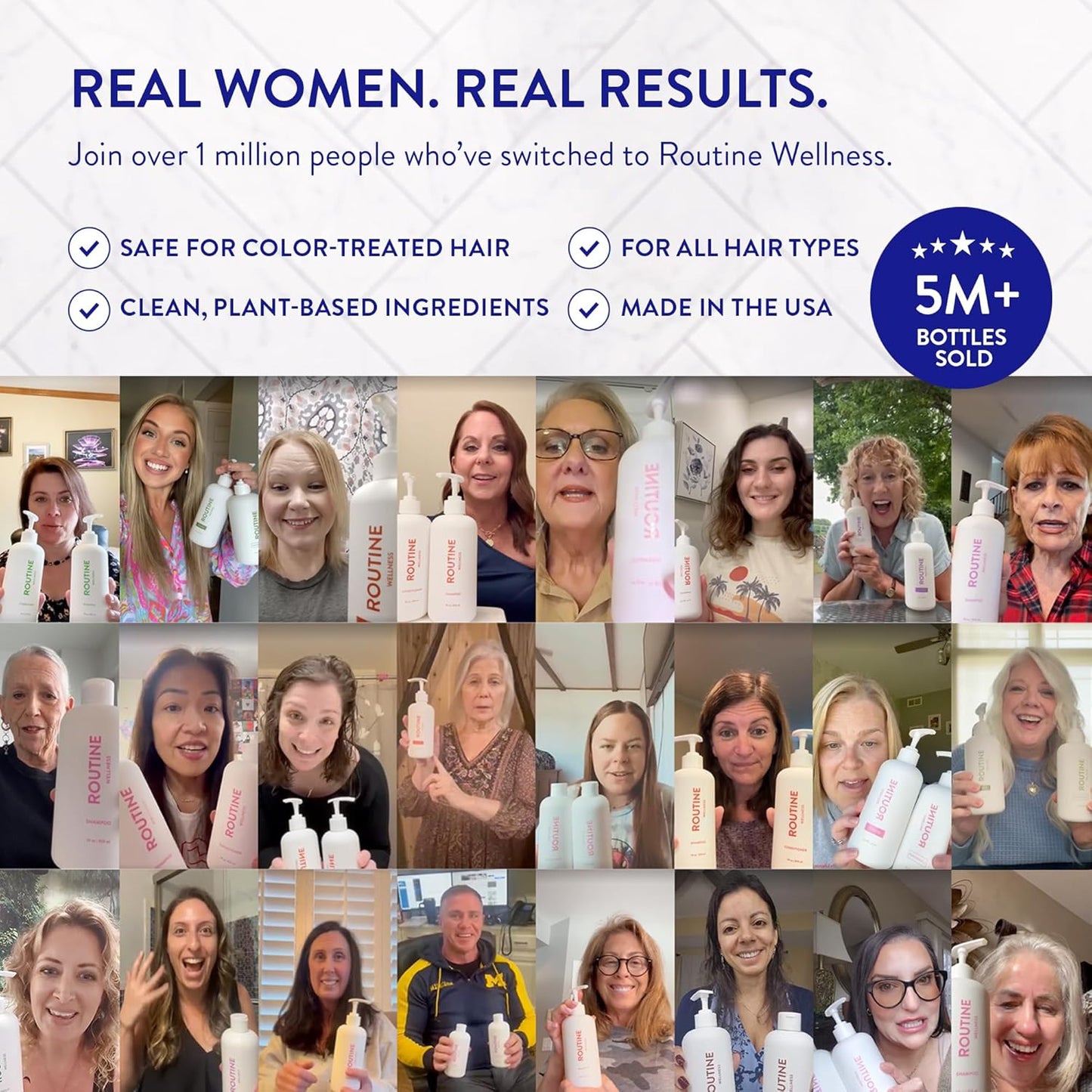 Routine Wellness Anti-Thinning Shampoo for Thinning Hair - Biotin DHT Blocker Women & Men - Color Safe Shampoo for Hair Loss & Healthy Hair - Unscented 14oz (Pack of 2)