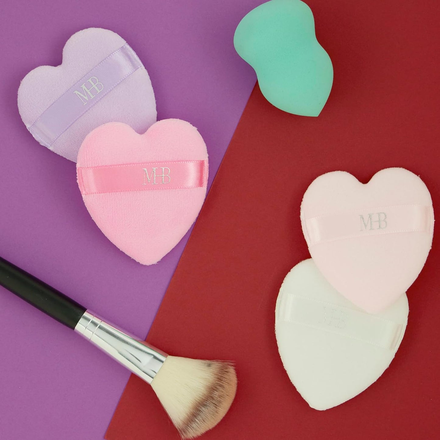 8pc Beauty Buffs Set - Heart Shaped Beauty Blenders Collection, Flawless Finish Makeup Sponges To Blend & Set - Cosmetic Beauty Puff Makeup Applicators Professional Beauty Tools