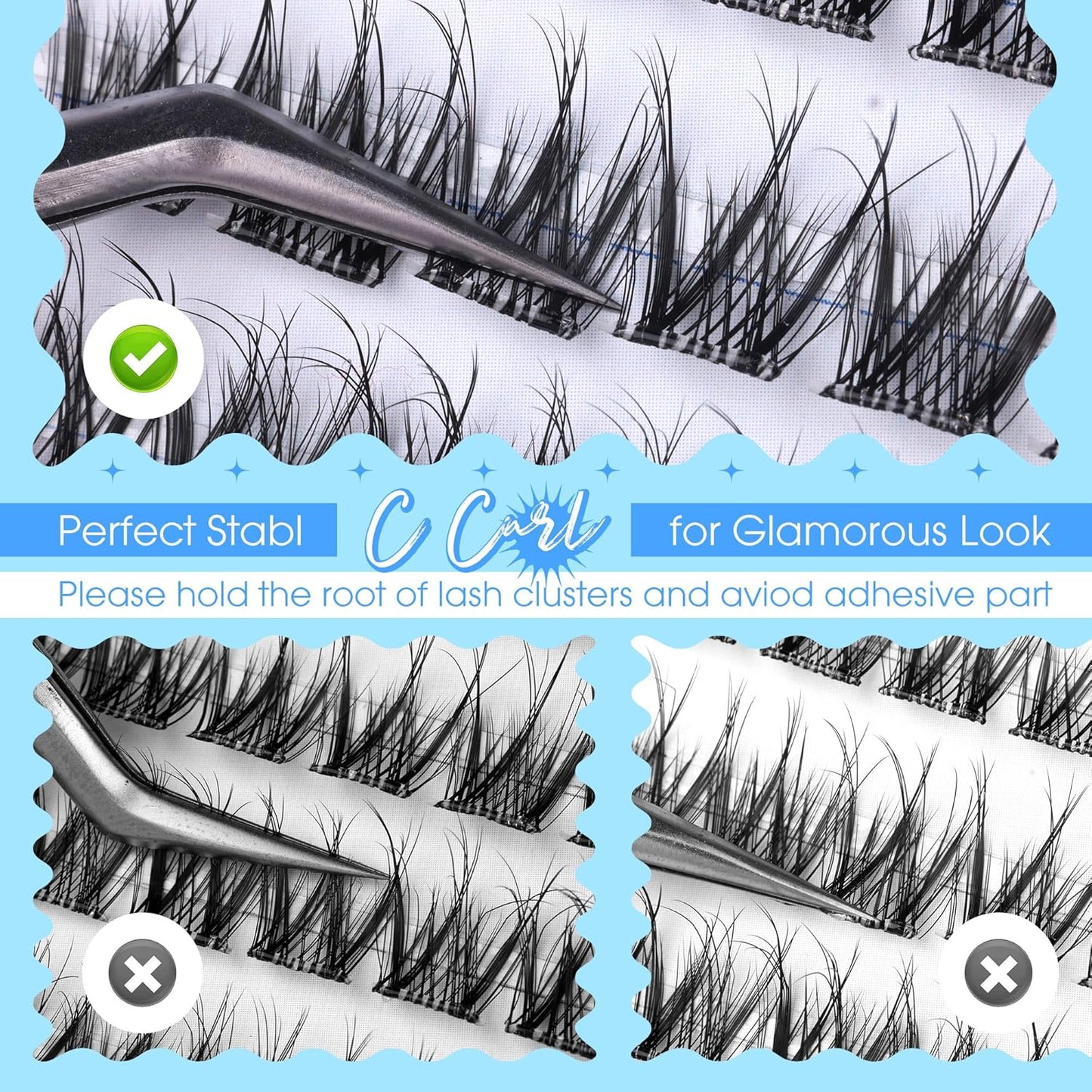 Natural Self Adhesive Eyelashes 10-16MM Wispy Press on Lashes Pre Glued Lash Clusters No Glue Needed Press on Eyelash Clusters Reusable Self Adhesive Lash Clusters Easy to Apply by JIMIRE